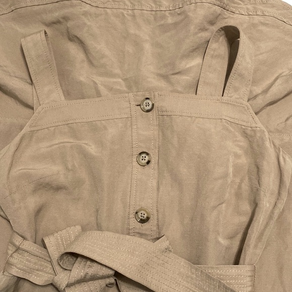 Banana Republic Linen Blend Button Down Beige Midi Dress - Picture 7 of 8